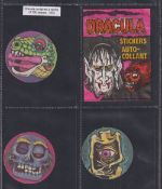 Trade cards, Monty Gum, Dracula Stickers 86/100 plus paper wrapper (card stickers vg, wrapper gd)
