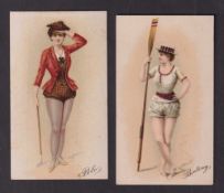 Cigarette cards, USA, Buchner, Morning Glory Maidens, 'X' size, two cards, ref. N285 (General