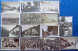 Postcards, Devon, an RP selection of 14 Devon towns and village scenes inc. tram accident at Exeter,