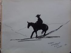 Autographs, an illustrated album with approx. 25 original drawings mainly from the 1910s from a