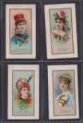 Cigarette cards, USA, Duke's, Fancy Dress & Ball Costumes, 'M' size, four cards, Maud Branscombe,