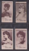 Cigarette cards, Taddy, Actresses, Collotype, four cards, Miss Branson, Miss Lettie Lind & Miss