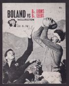 Rugby Union programme, Boland v The British Lions, 25th May 1974, Lions Tour Programme, (sl