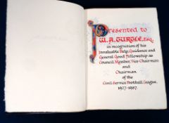 Football, Civil Service Football League, 1927-1957, Presentation book presented to W.A. Turtle,
