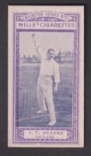 Cigarette card, Wills (Australia), Cricketers Series (Grey scroll back, fancy frame, violet