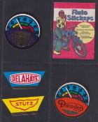 Trade cards, Monty Gum, Auto Stickers (set 64 chrome stickers plus paper wrapper), 56 circular and 8