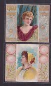 Cigarette cards, USA, Duke's, Beauties, Folders, 'P' size, (back in green), ref. N96, pictures nos