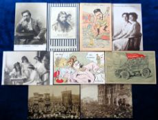 Postcards, Russia, inc. uprising RP (2), Political, Russo/Japanese War caricature, Olga/Tatiana, 4