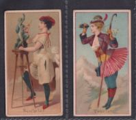 Cigarette cards, USA, Cameron & Cameron, Goodwin's, Occupations for Women, two cards, Sculptor &