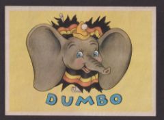 Trade cards, De Beukelaer, Walt Disney's Dumbo (set 124) M Size cards plus Album Plate card (gen