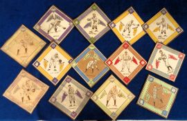 Tobacco blankets, ATC, Baseball Players, 13 different, ref. B18, 135mm square, Kavanaugh (and also