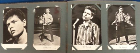 Postcards, Cinema/Pop Stars, a mix of over 100 cinema and pop star cards, in vintage album. Includes