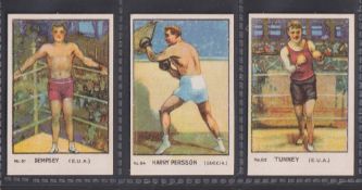 Cigarette cards, North America, San Salvador, Morazin, Sportsmen, Boxing, three cards, no 81 Jack