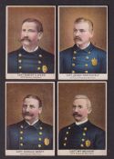 Cigarette cards, USA, Buchner, Police Inspectors & Captains in Uniform, 'X' size, four cards,