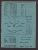 Football programme, Millwall Res v Reading Res, 25 Feb 1935, London Combination, single sheet, ex