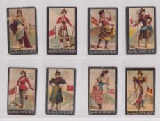 Cigarette cards, South America, Juan Posse (Argentina), National Costumes & Flags, 22 cards,