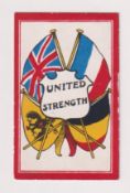 Cigarette card, Themans, War Posters, type card, 'United Strength' (slight edge knock o/w gen.
