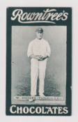 Trade card, Rowntree's, Celebrities, Cricket, type card, W. Rhodes (Yorkshire C.C.) (one very