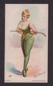 Cigarette card, USA, Geo. F. Young, National Sports - Girls, 'X' size, type card, Ireland - Golf (