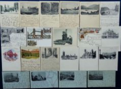 Postcards, a collection of 70+ early UK topographical cards inc. 18 court size, both chromos and b/