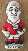 Rugby Union, Terry Cobner of Wales, a John Hughes Pottery Grogg showing Cobner in Welsh