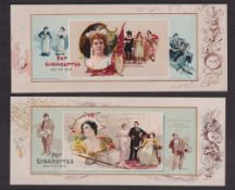 Cigarette cards, USA, Allen & Ginter, Actresses & Play Scenes, two rectangular shaped non insert