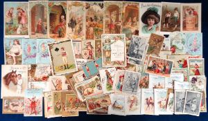 Trade cards, a further collection of 130+, mostly French, early advertising cards, various sizes &