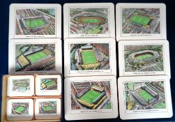 World Cup 1966, a set of 16 place mats and coasters (8 of each), all depicting the Football Ground