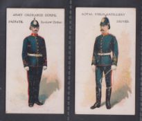 Cigarette cards, Fraenkel Bros, Types of British & Colonial Troops, two cards, Army Ordnance