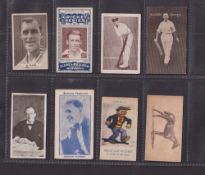 Trade cards, 8 scarce type cards, including Cricket & Horse Racing, Australian Licorice Co