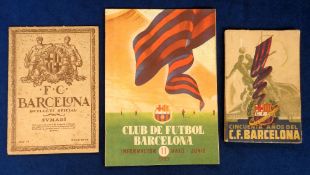 Barcelona FC, Spain, three vintage items, Official Club Bulletin dated July-August 1922 including