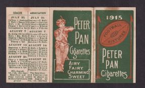 Cigarette card, Australia, Sniders & Abrahams, Peter Pan Football Fixture Booklet 1915, triple