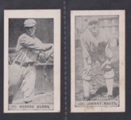 Trade cards, USA, Harrington's Ice Cream, Baseball Series, two cards, no 9 George Burns (gd) & no 24