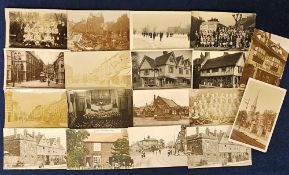 Postcards, Suffolk, an Ipswich and environs selection of 18 cards, with RPs of Fraser's Fire,