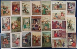 Postcards, a collection of 100+ illustrated cards of children, specifically children's nursery
