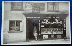 Postcard, Yorkshire, Harrogate, RP, Doris Cooke Tea Rooms & Gardens Shop Front, (gd/vg) (1)