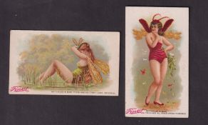 Cigarette cards, USA, Buchner, Butterflies & Bugs (plain backs), 'X' size, two cards, ref. N282,