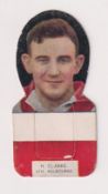 Cigarette card, Wills (Australia), Footballers (Shaped), type card, H. Clarke, Sth. Melbourne (