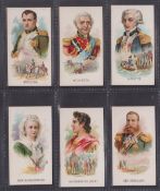 Cigarette cards, USA, Kinney, Leaders, 6 cards Napoleon, Wellington, Lafayette, Martha Washington,