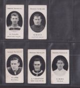 Cigarette cards, Taddy Prominent Footballers, London Mixture back, 5 cards Pullen QPR, Bower