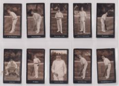 Cigarette cards, FJ Smith, Cricketers, 20 cards, 1st Series (19) & 2nd Series (1), (some slight edge