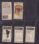 Trade cards, Barratt's, five type cards, Favourite Movie Stars (1, no 41 Rosalind Russell),