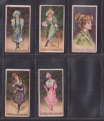 Cigarette cards, Adkin Pretty Girl Series RASH, 5 cards all with Advertisement backs Handbook Ref H8