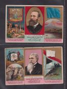 Cigarette cards, USA, Duke's State Governors Coats of Arms etc N133, 29 cards triple folders. 27