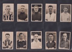 Cigarette cards, Malta, Scerri, International Footballers, ten cards, nos 2, 4, 6, 7, 9, 10, 11, 22,