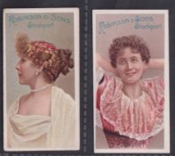 Cigarette cards, E. Robinson & Sons, Beauties (10 Brands), two cards, both 'Jack Tar Navy Cut'