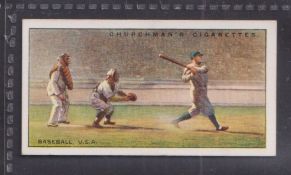 Cigarette card, Churchman Sports & Games in many Lands, type card no 25 Babe Ruth Baseball (vg)
