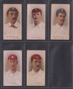 Cigarette cards, Wills Cricketers 1896, 5 cards Newham, Fry, Quaife(fair/gd), Ferris (fair/gd),