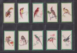 Cigarette cards, Wills (Ruby Queen), Birds of the East (set, 50 cards) all with matching green