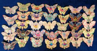 Tobacco silks, Turmac, Shaped Designs, Butterfly Girls, a collection of approx. 35 embroidered